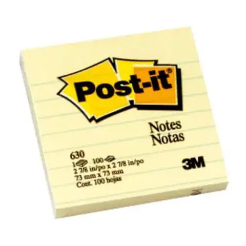 3M Scotch Post-it 630 利貼(橫格)可再貼便條紙(黃)